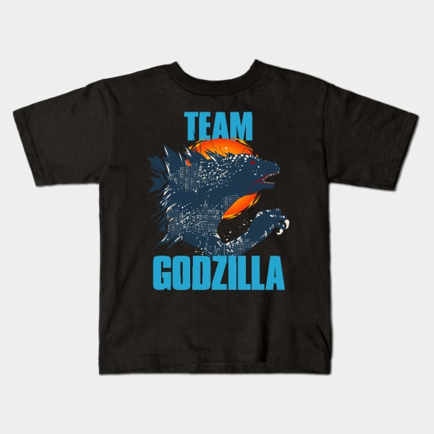 Godzilla vs Kong - Official Team Godzilla Blue Kids T-Shirt by Pannolinno